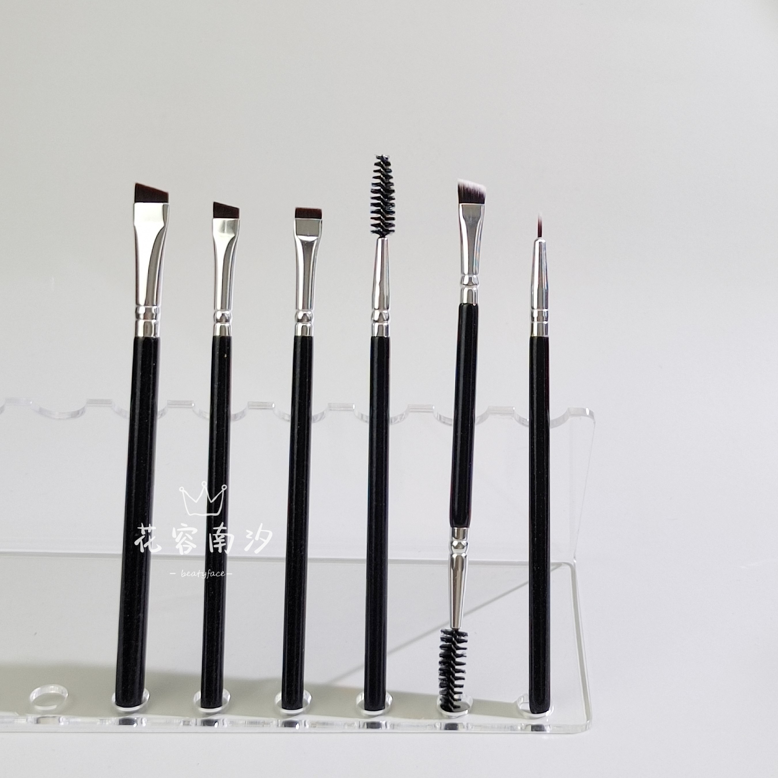 花容南汐超薄刀锋野生眉斜角眼线刷扁头卧蚕下至螺旋扫眉染眉粉刷,彩妆/香水/美妆工具,化妆刷,淘宝优惠券,粉丝福利购,淘宝优惠卷