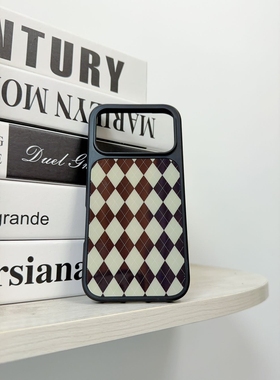 BP格纹手机壳argyle适用苹果iPhone17/16/15/14/13/12/Pro/Max碳纤硬壳全包保护套防摔磁吸复古个性bp时尚