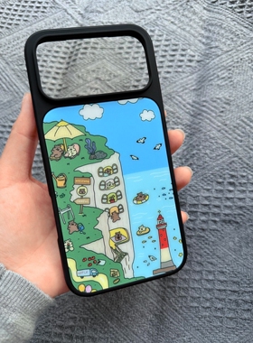 BP原创湖心岛手机壳island适用苹果iPhone17/16/15/14/13/12/Pro/Max碳纤硬壳全包保护套防摔磁吸卡通