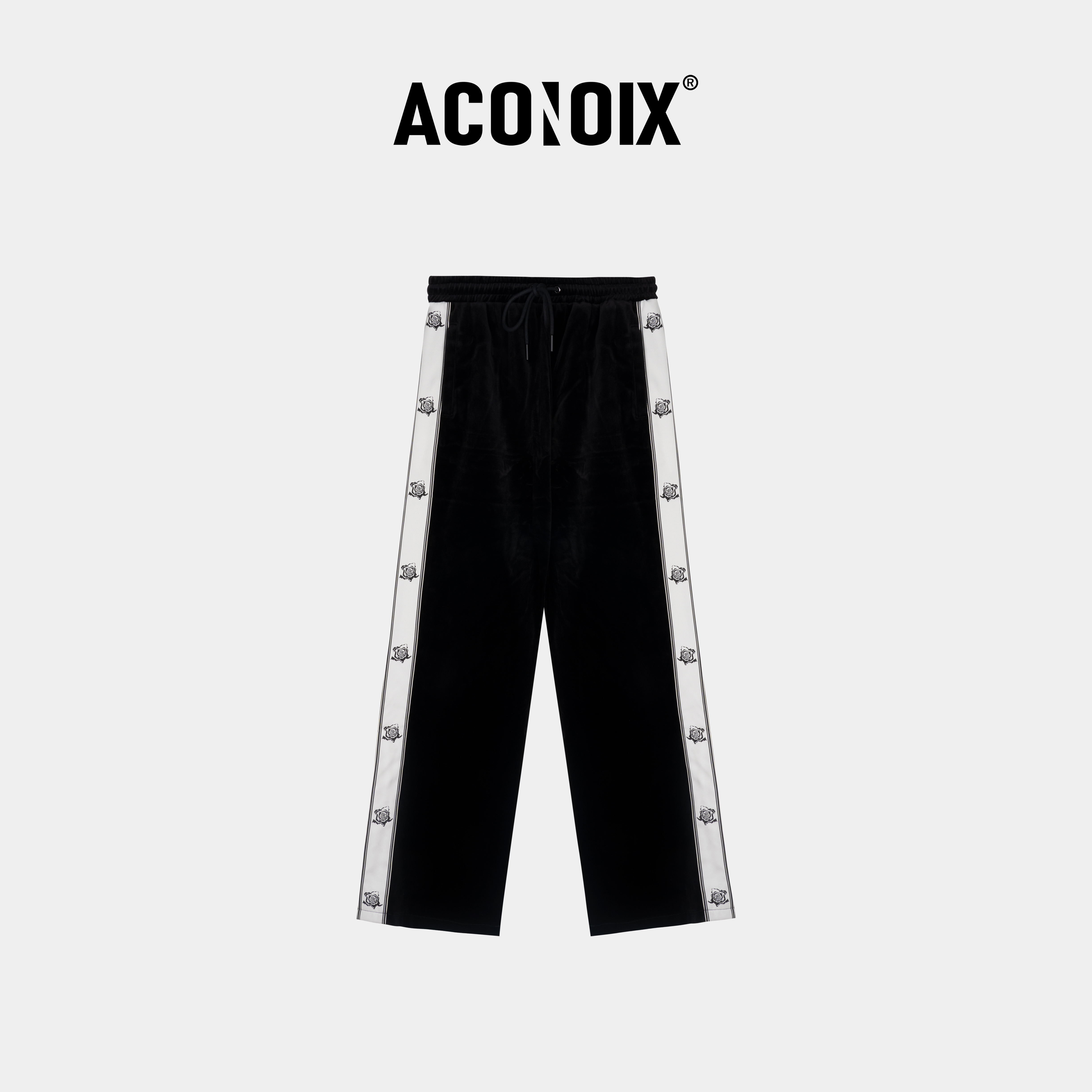 明星同款直筒丝绒休闲裤