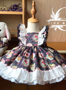 女童西班牙公主裙大摆生日礼服夏无袖背心裙儿童洛丽塔连衣裙洋装