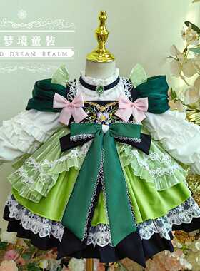秋冬迪斯尼安娜公主裙丝绒洛丽塔蓬蓬裙宫廷女童连衣裙生日礼服