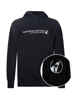 Palm Angels/棕榈天使Airlines背面反光连帽卫衣男士XY特卖
