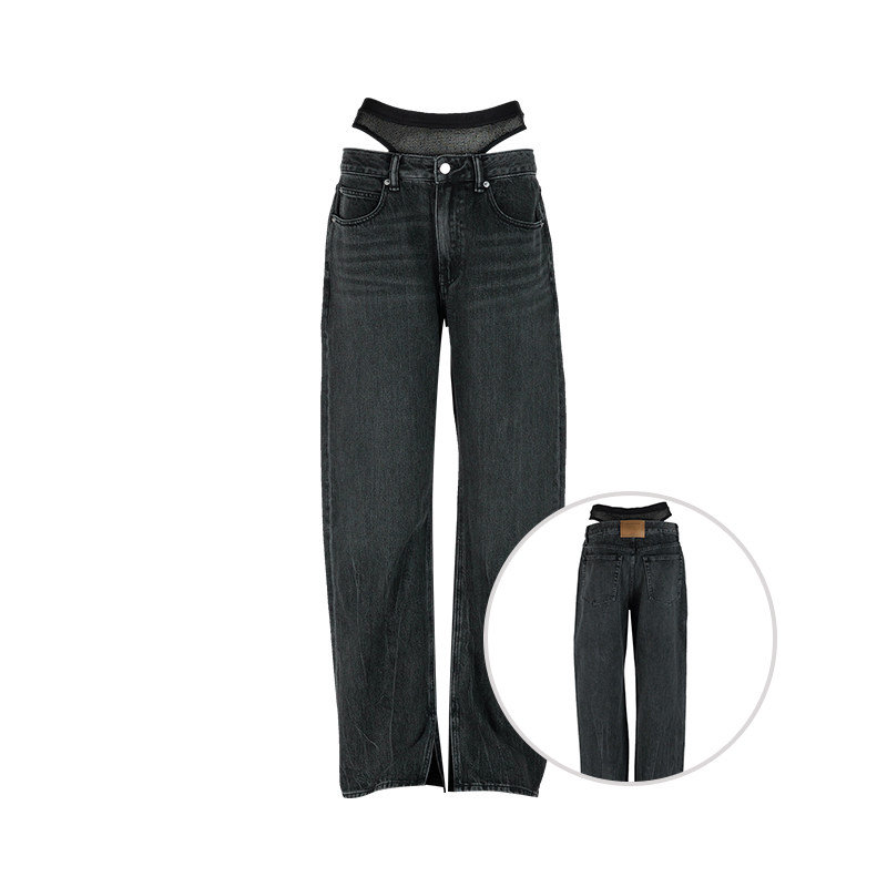 AlexanderWang直筒牛仔长裤女士