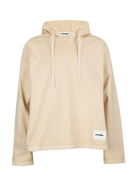 Jil Sander男经典logo印花抽绳全棉连帽衫男士秋冬XY促销