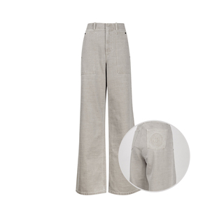 FENDI芬迪女纯色中腰宽松阔腿牛仔长裤 XY限定 女士2025春秋新款