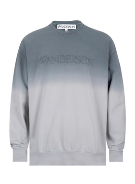 J.W. Anderson刺绣字母男士渐变色全棉圆领卫衣男秋冬XY推选