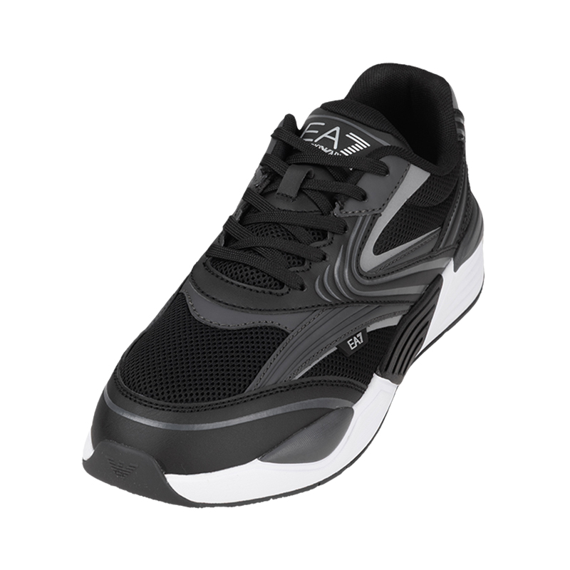 阿玛尼男经典logo系带休闲运动鞋