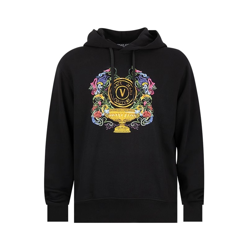 范思哲印花男士全棉套头连帽卫衣