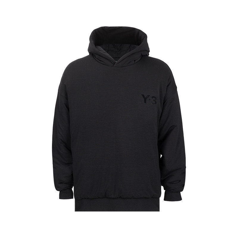 Y-3连帽合身纯色套头卫衣男士