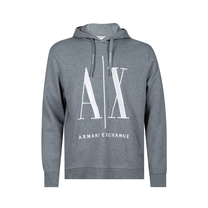 网球风Armani Exchange阿玛尼logo印花套头式连帽衫男士秋冬XY