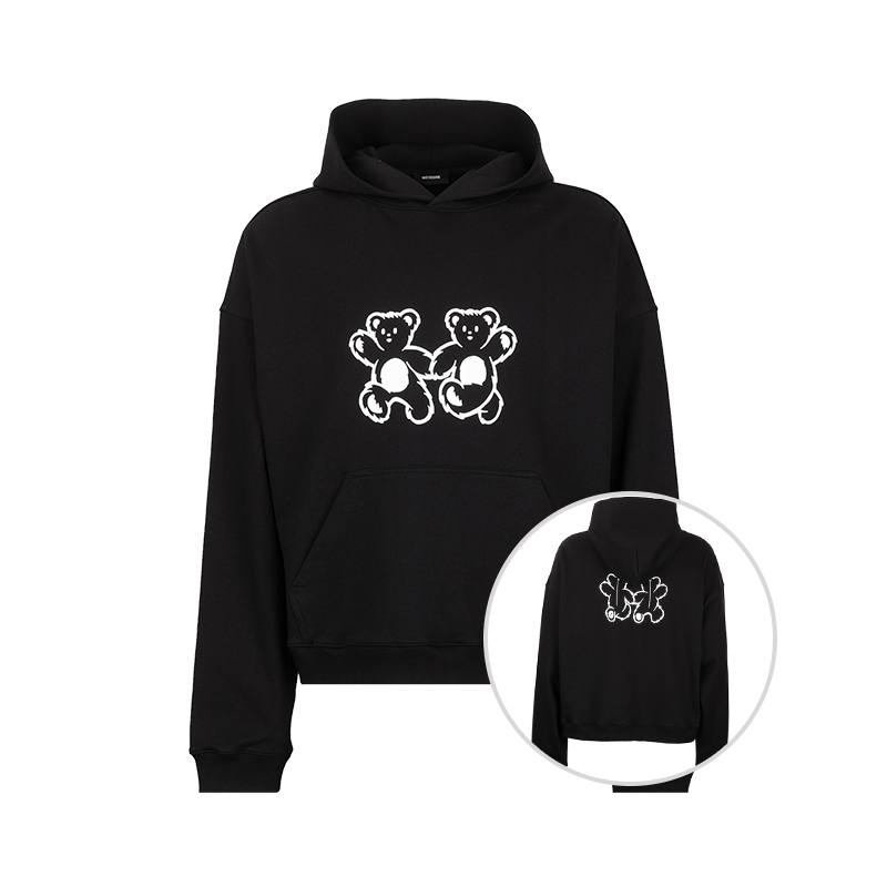 we11done小熊全棉连帽卫衣男女