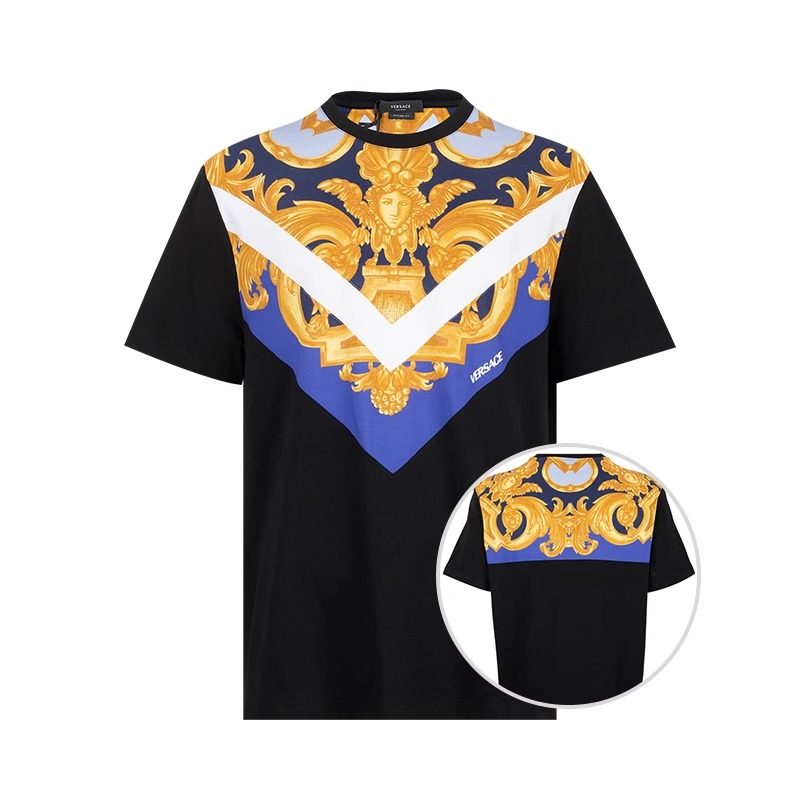 范思哲印花男士全棉圆领短袖T恤