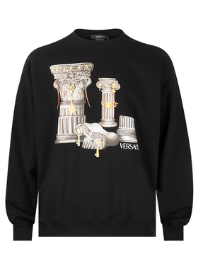 Versace/范思哲男美杜莎logo全棉加绒连帽套头卫衣男士秋冬XY促销