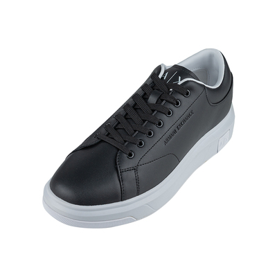 阿玛尼男经典皮质低帮运动鞋男士
