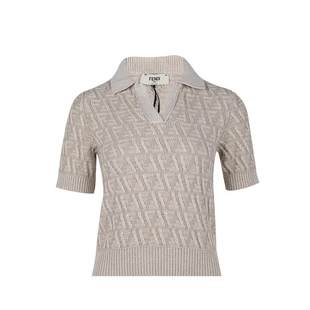 FENDI芬迪女经典 FF 休闲短袖针织毛衣女士2025春秋新款XY捡漏