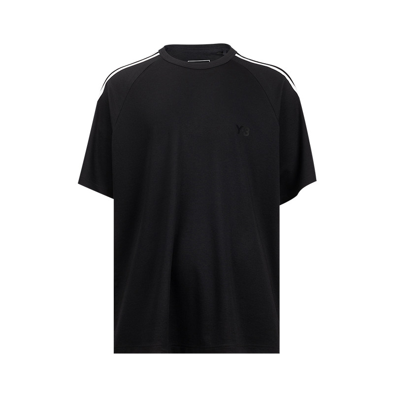 Y-3字母logo三条纹短袖T恤男