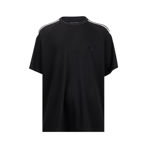 Y-3字母logo三条纹短袖T恤男