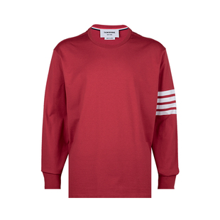 新款 Thom T恤男春季 四条纹全棉长袖 Browne汤姆·布朗男士