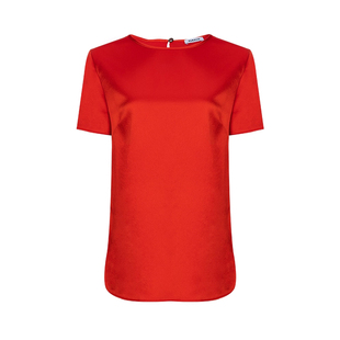 PAROSH休闲拉链圆领打底衫 T恤上衣女士春夏XY降价 短袖