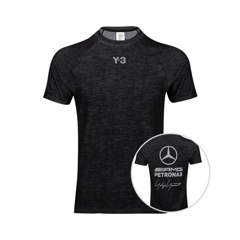 Y-3男经典 × MERCEDES 联名款短袖黑色插肩袖T恤男士2026新款XY