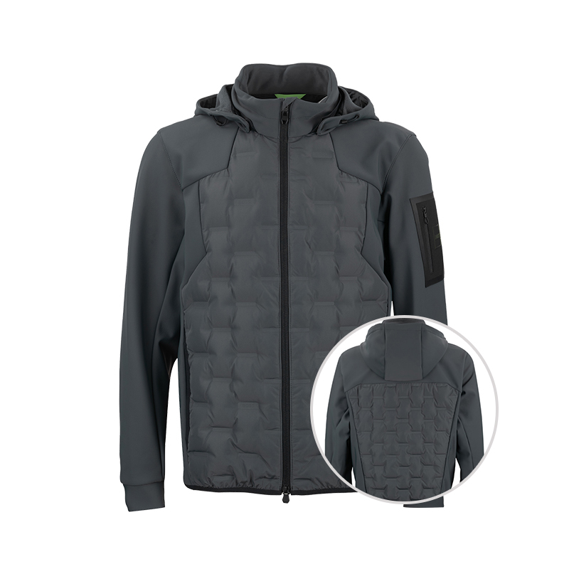 雨果-博斯字母logo连帽羽绒服男