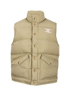 CELINE赛琳女经典Logo拉链高领无袖马甲女士2025年冬季新款推广