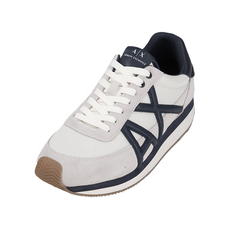 阿玛尼平底系带低帮生活休闲鞋男