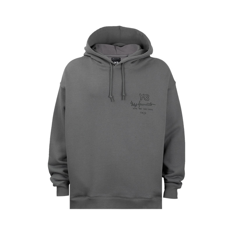Y-3印花全棉套头连帽衫男士