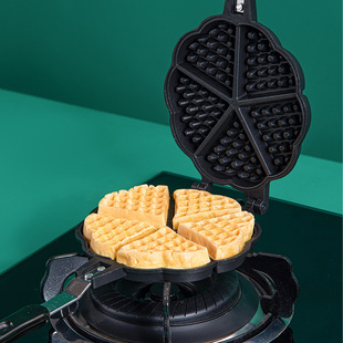 燃气式加大爱心华夫饼烤盘格子饼烤盘模具双面煎烤不粘爱心蛋糕模