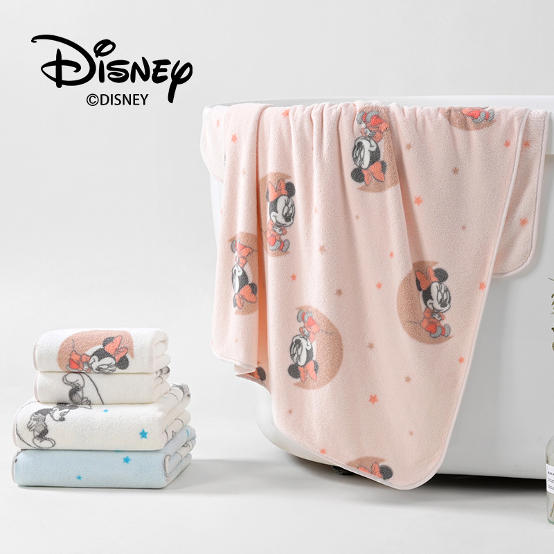 Disney米奇米妮珊瑚绒浴巾卡通儿童柔软吸水速干礼品毛巾浴巾套装