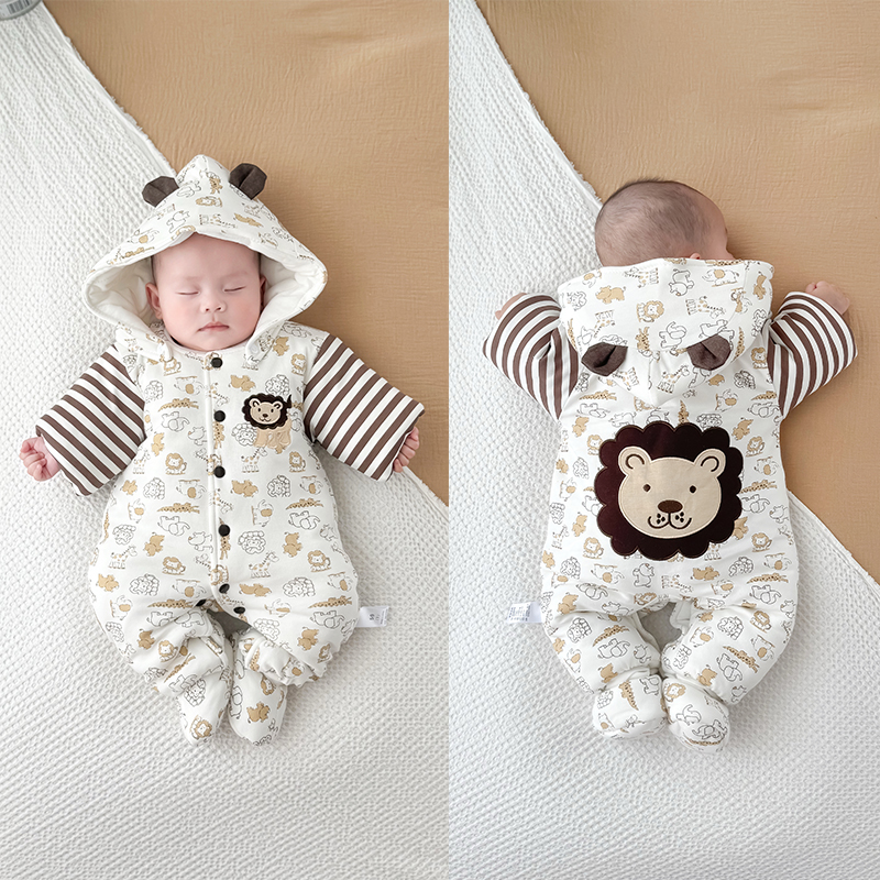 新生儿加厚秋冬棉袄婴儿连体衣