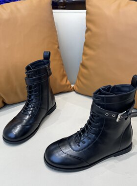 冬季新款英伦风马丁靴女平底短筒