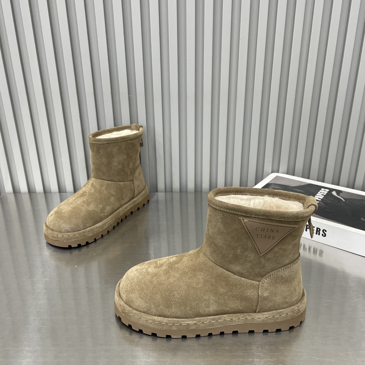 TTRR复古美拉德厚底雪地靴一脚蹬