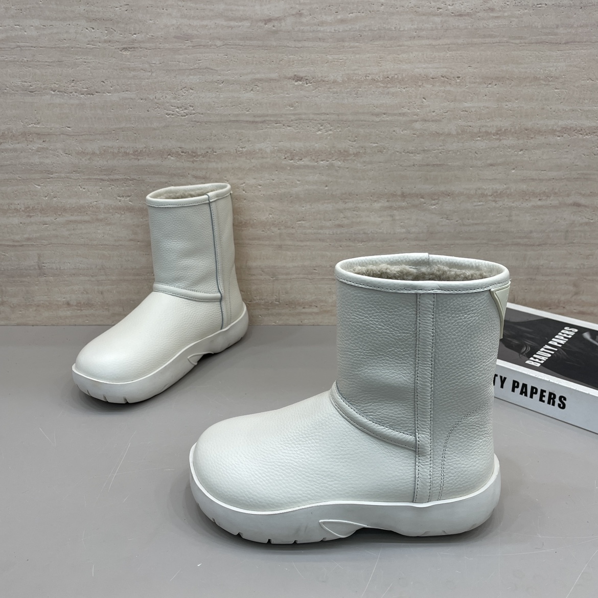 冬季新款圆头厚底棉鞋百搭套筒靴