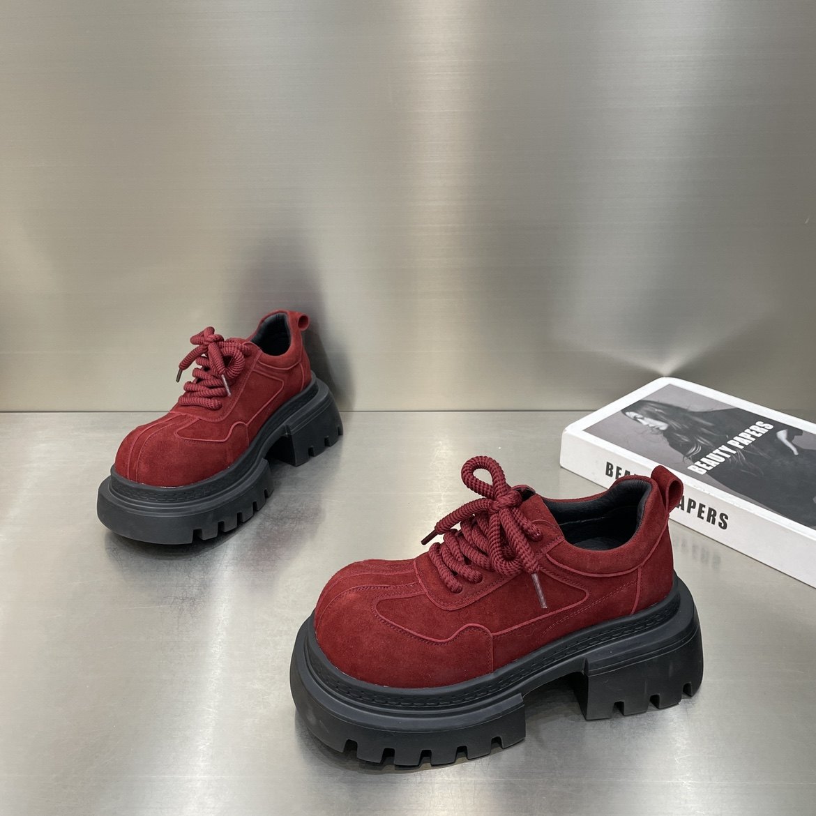 2026春季新款厚底乐福鞋女春季小个子松糕单鞋系带休闲轻便增高鞋,女鞋,乐福鞋（豆豆鞋）,淘宝优惠券,粉丝福利购,淘宝优惠卷