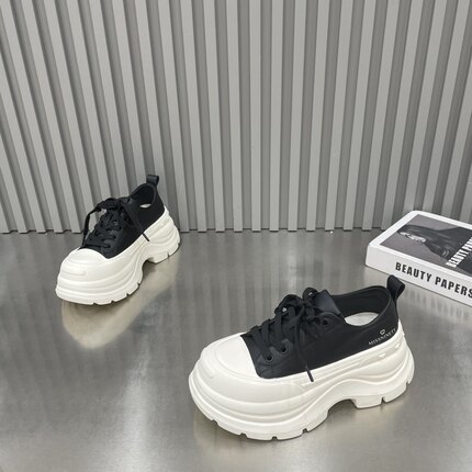 2026春季新款7CM小个子增高厚底系带显瘦轻便舒适超轻休闲小白鞋