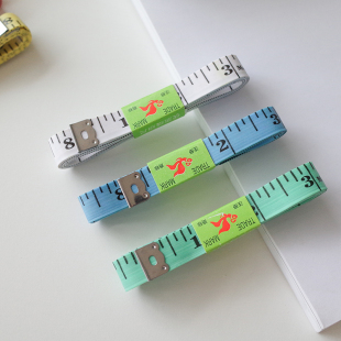 1.5米家用量衣尺裁缝软皮尺手工编制小皮尺子带铁皮头英寸彩皮尺