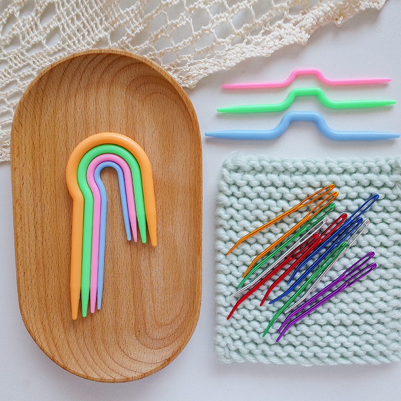 麻花针 手工编织diy毛线工具手缝针 缝合针 塑料钝头大眼针 U型针