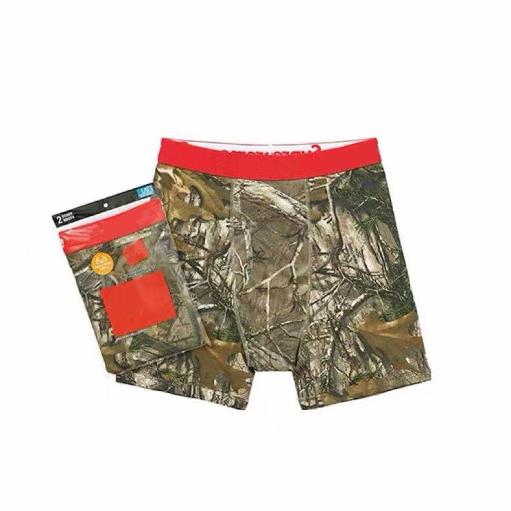 sup长款内裤Realtree Boxer Briefs男女情侣树枝树叶纯棉平角底裤