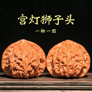 文玩核桃精品玉玺宫灯狮子头一物一图实拍六面图收藏级精品红皮果