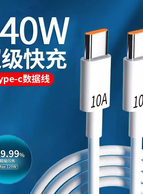 10A双type-c数据线tapec双头pd快充ctoc充电器线适用小米荣耀苹果华为typc公对公笔记本电脑双向tpyec