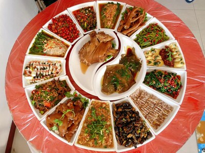 密胺扇形围餐年夜饭拼盘组合盘子