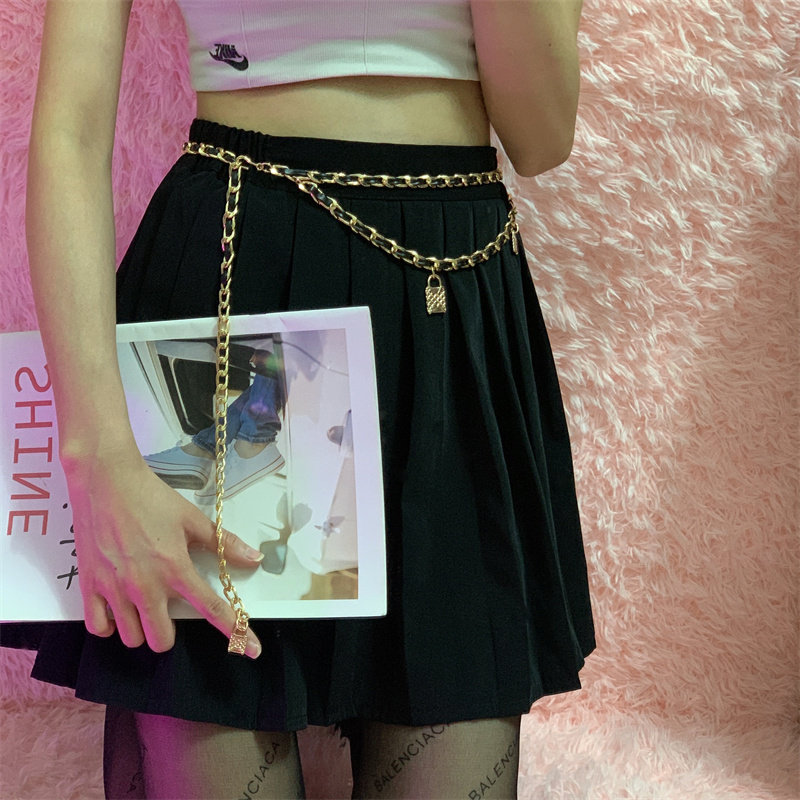 小香风腰链女锁头配饰西装高级感设计牛仔裤链条腰带女装饰配裙子