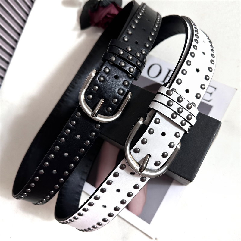 时尚个性铆钉腰带高级感黑色潮