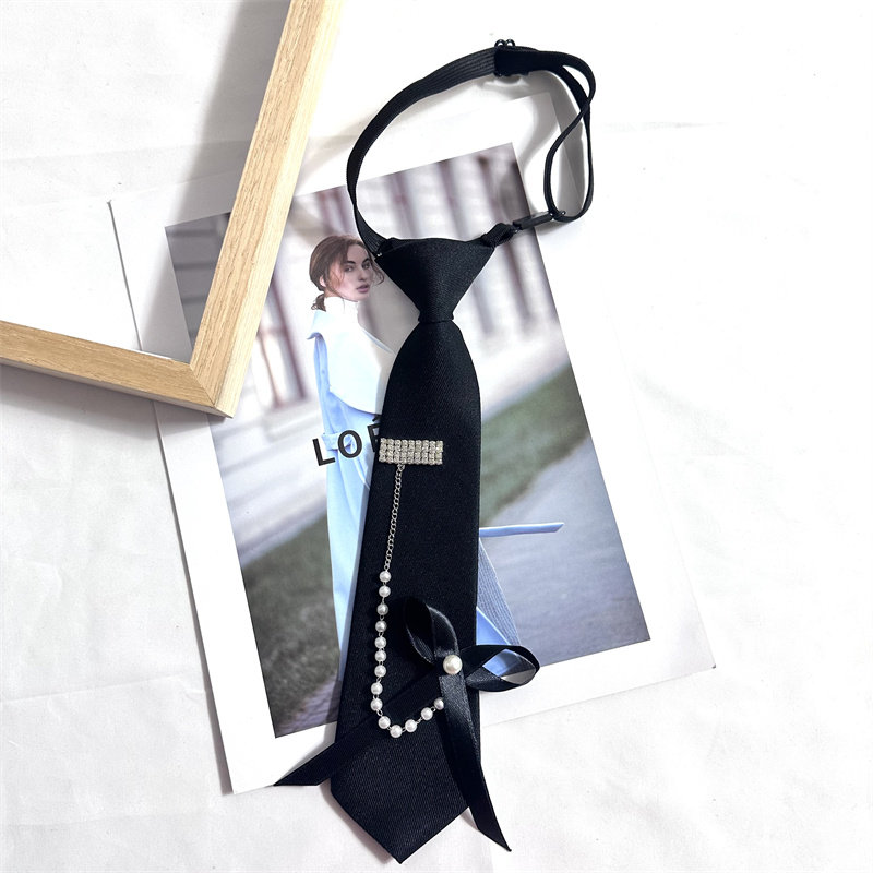 高级设计感小领带女潮流个性珍珠链条水钻蝴蝶结搭配衬衫短款免打,服饰配件/皮带/帽子/围巾,领带,淘宝优惠券,粉丝福利购,淘宝优惠卷