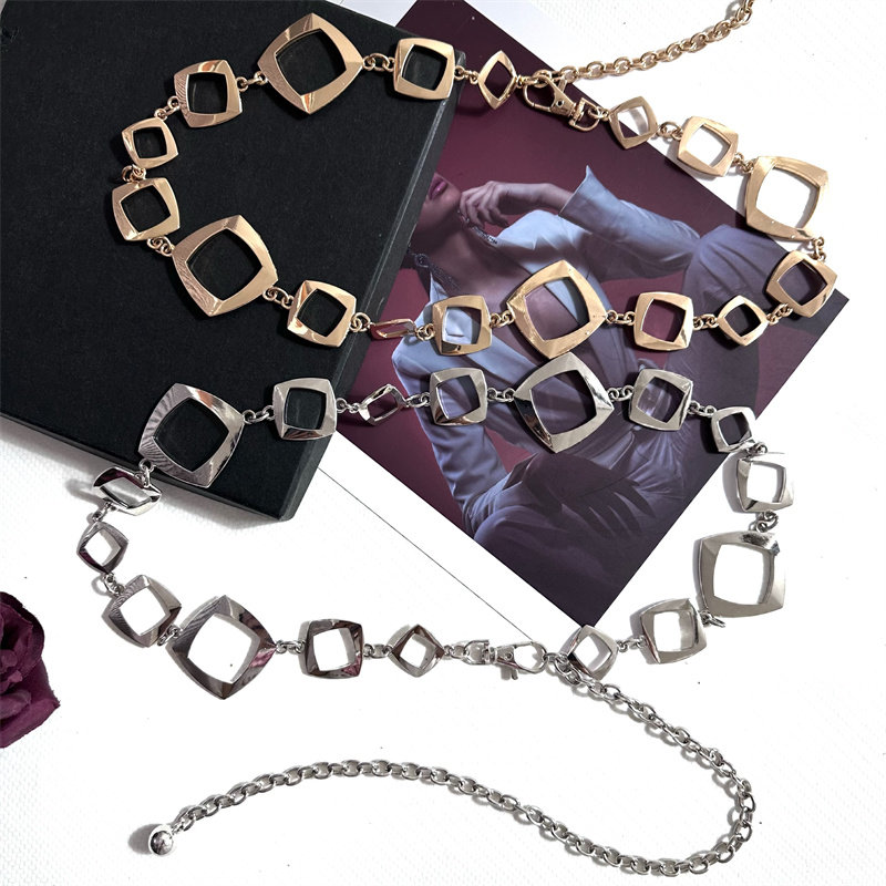 街头y2k辣妹风金属腰链女搭配连衣裙长裙裤子链条时髦装饰腰带潮