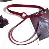 免打孔设计感小众腰带女咖啡色装 饰连衣裙子配牛仔裤 复古百搭皮带