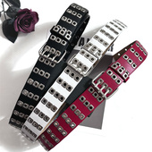 饰牛仔裤 装 皮带y2k潮 镂空潮流个性 欧美朋克风铆钉气眼宽腰带女款