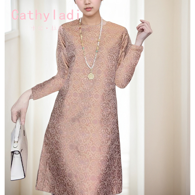 CATHYLADI轻奢精致圆领连衣裙